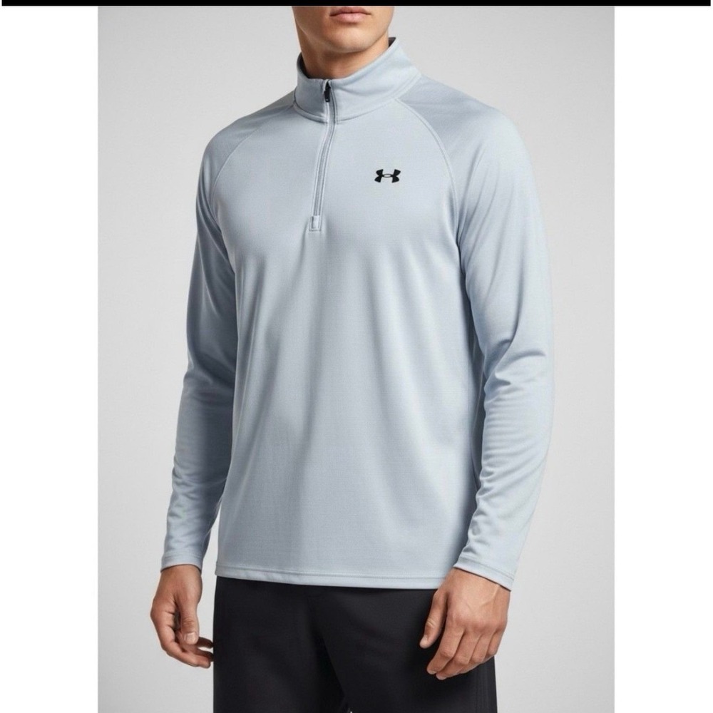 Under Armour Loose Fit 1/4 Zip Pullover Men's 2X Gray Long Sleeve Lightweight